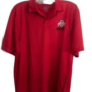 Champion Mens Size XL Ohio State OSU Buckeyes Polo Shirt Scarlet Red